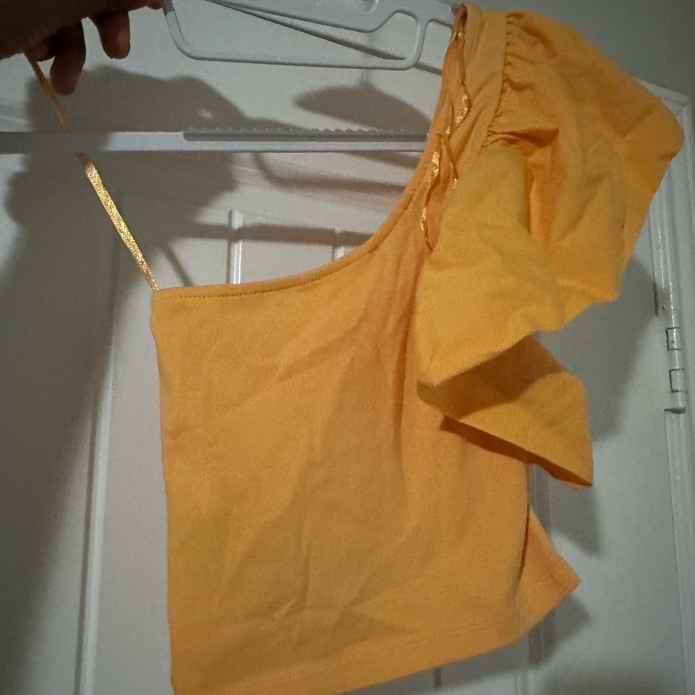 Zara One-Shoulder Ruffle Top in Yellow - Picture 5 of 5